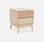 Grooved wooden bedside table with 2 drawers, 40x39x48cm, Natural Wood colour | sweeek