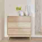 Commode de rangement décor bois, 3 tiroirs - Linear Photo1