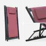 Gaia - Set van 2 ligstoelen van aluminium en textilene, verstelbare rugleuning en hoofdsteun Photo9
