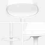 Pair of faux leather, rounded backrest, adjustable bar stools, seat height 61.5 - 83.5cm - Noah - White Photo6