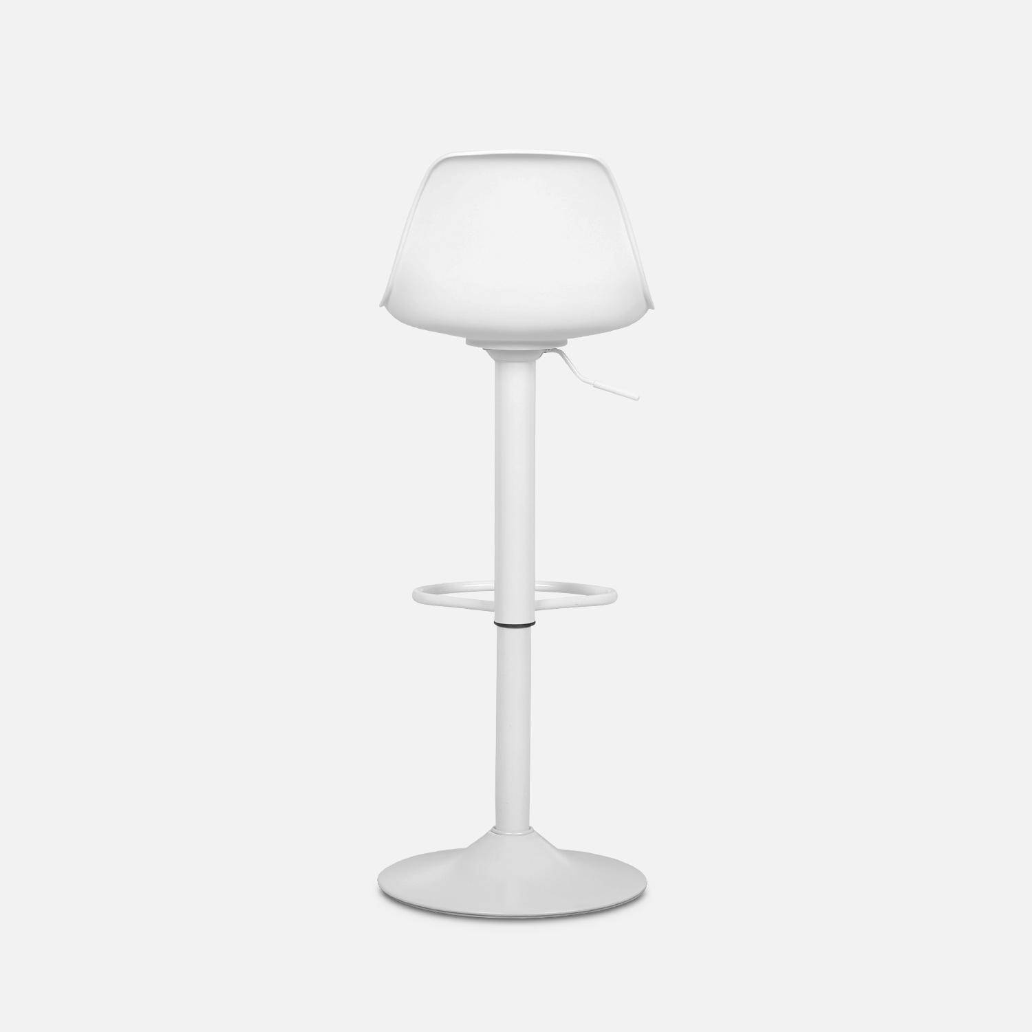 Verstelbare barkrukken met witte kunstlederen zitting, voorzien van voetsteun, verstelbaar van 61,5cm tot 83,5cm,sweeek,Photo5