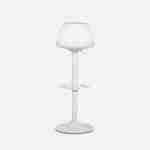 Pair of faux leather, rounded backrest, adjustable bar stools, seat height 61.5 - 83.5cm - Noah - White Photo4