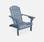 Fauteuil de jardin en bois Adirondack Salamanca bleu grisé eucalyptus FSC, chaise de terrasse retro | sweeek