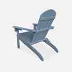 Fauteuil de jardin en bois - Adirondack Salamanca bleu grisé - Eucalyptus FSC, chaise de terrasse retro, siège de plage  Photo3