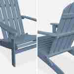Fauteuil de jardin en bois - Adirondack Salamanca bleu grisé - Eucalyptus FSC, chaise de terrasse retro, siège de plage  Photo4