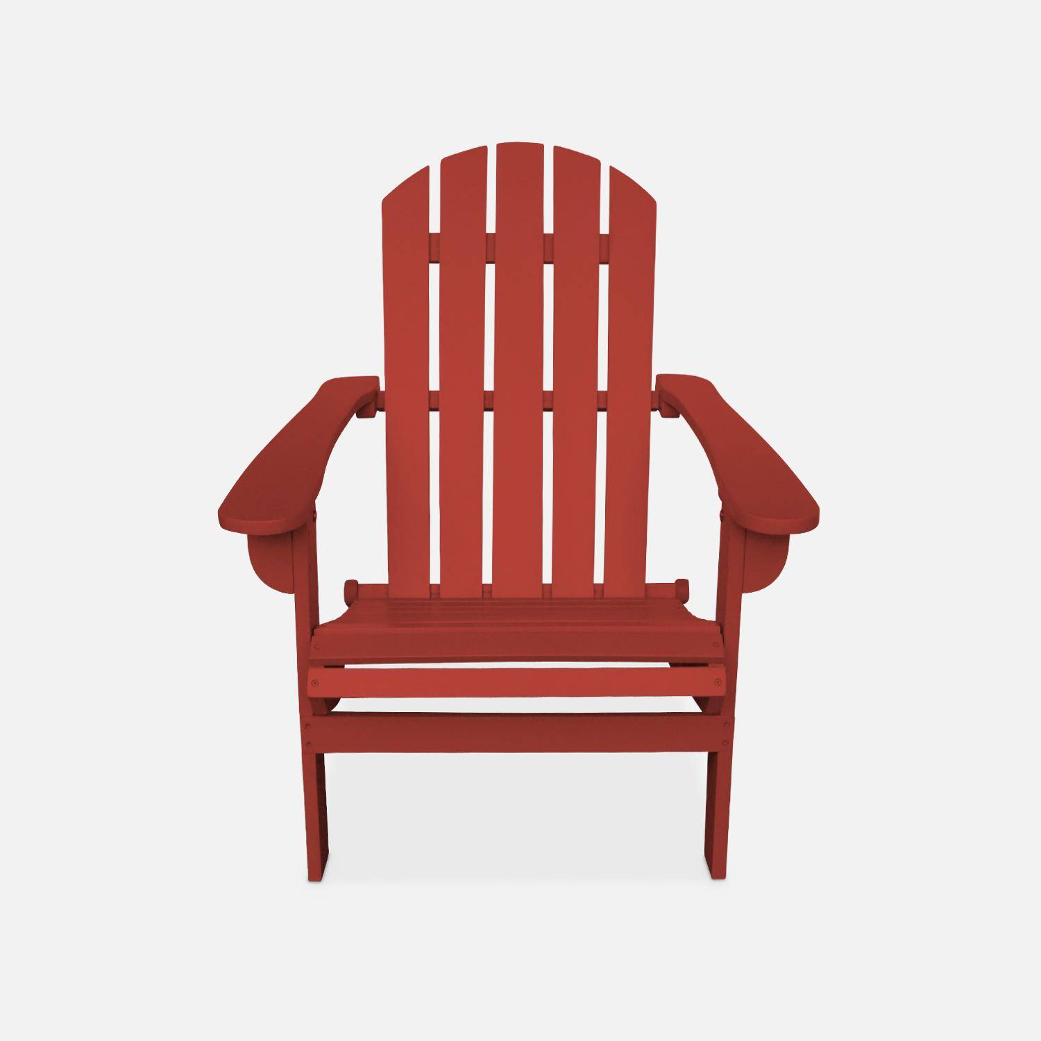 Fauteuil de jardin en bois - Adirondack Salamanca terracotta- Eucalyptus FSC, chaise de terrasse retro, siège de plage  Photo2