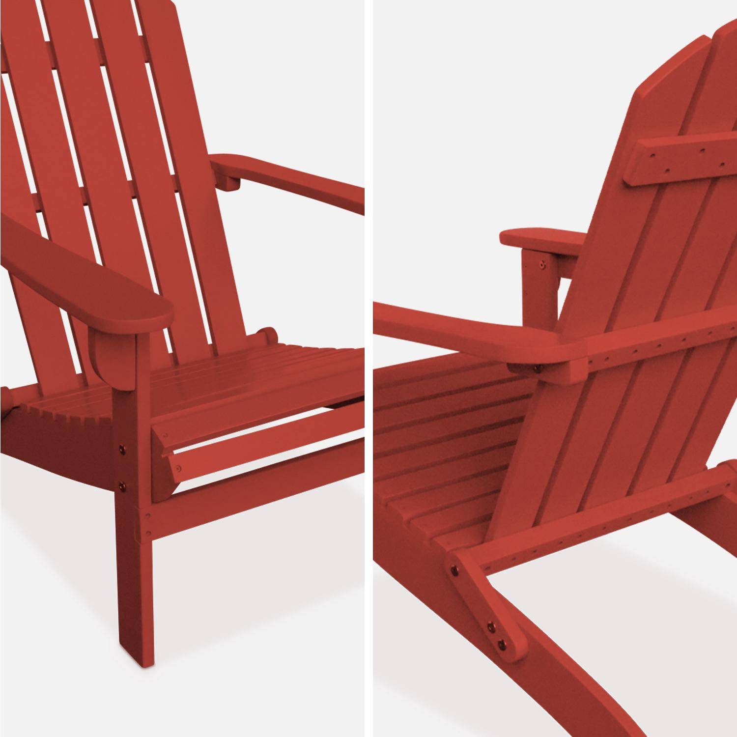Fauteuil de jardin en bois - Adirondack Salamanca terracotta- Eucalyptus FSC, chaise de terrasse retro, siège de plage  Photo4