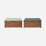 Baú de madeira em madeira 200L - Caja beige - Almofadas de armazenamento de 125x60cm com cilindro e manípulos Photo8