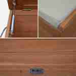 Baú de madeira em madeira 200L - Caja beige - Almofadas de armazenamento de 125x60cm com cilindro e manípulos Photo7