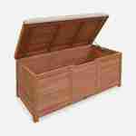 Baú de madeira em madeira 200L - Caja beige - Almofadas de armazenamento de 125x60cm com cilindro e manípulos Photo4