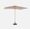 Parasol droit rectangulaire en bois 2x3m - Cabourg Beige - mât central en bois, système d'ouverture manuelle, poulie | sweeek