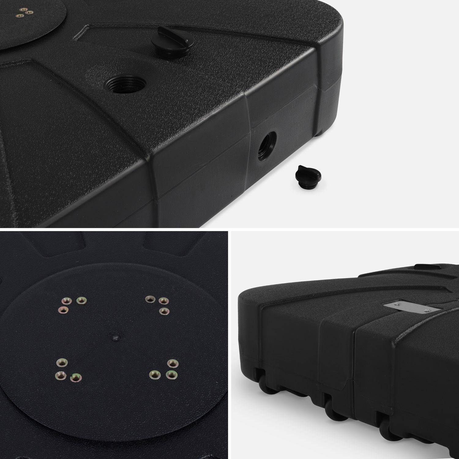 Base per ombrellone set di 4 lastre quadrate, nero