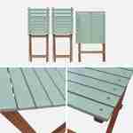Bistro-Gartentisch aus Holz 60x60cm - Barcelona Holz / graugrün - zweifarbig quadratisch Klappbar aus Akazie mit 2 Klappstühlen Photo7