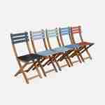 Bistro-Gartentisch aus Holz 60x60cm - Barcelona Holz / graugrün - zweifarbig quadratisch Klappbar aus Akazie mit 2 Klappstühlen Photo8