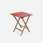 Mesa de jardim bistrô de madeira 60x60cm - Barcelona Bois / Terracotta - mesa dobrável quadrada bicolor em madeira de acácia com 2 cadeiras dobráveis Photo6