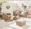 Hochwertige Gartenmöbel aus abgerundetem Polyrattan XXL -VINCI- Farbe Natur/Kissen beige 5 Sitzplätze | sweeek