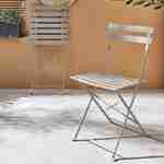 Conjunto de 2 cadeiras de jardim dobráveis - Emilia gris taupe - Aço revestido a pó Photo2