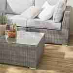 Mueble de jardín de resina trenzada redonda XXL - VERONA - Cojines beige naturales - 12 a 14 asientos, ajustables, ultra cómodos, de alta gama Photo3
