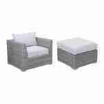 Conjunto de mobiliário de jardim em resina tecida Premium XXL - VERONA - Resina de estilo salpicado cinzento, almofadas cinzentas claras - Assentos 12 a 14, topo de gama Photo6