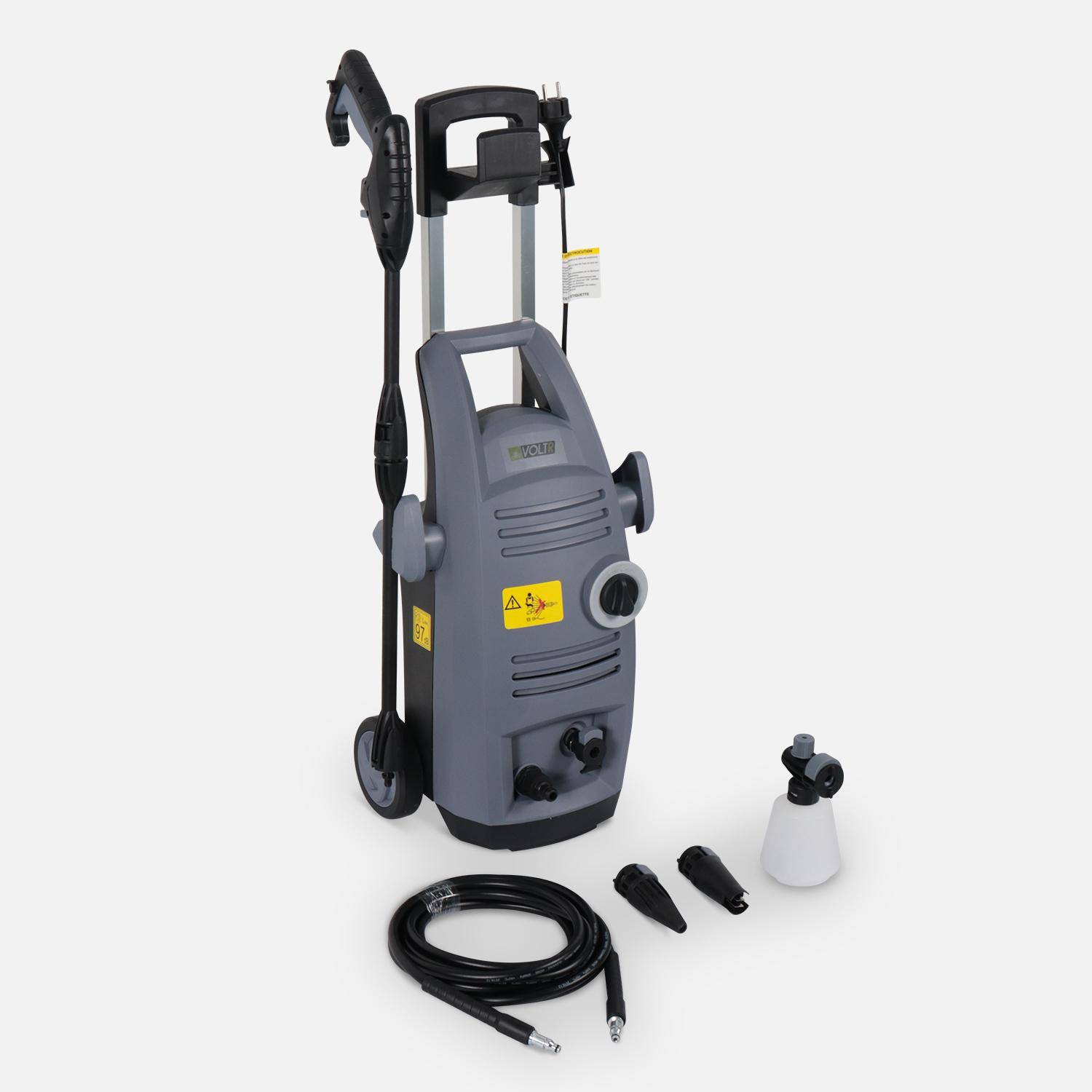 Limpiador de alta presión VOLTR 135 bar 1900W con kit de accesorios (boquilla de detergente, rotabuse, variable) con mango de rueda y Start-Stop automático,sweeek,Photo1