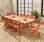 8 seater extendible table and chairs set in FSC eucalyptus, Terracotta | sweeek