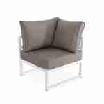 5-seater garden sofa set - Stratum - Anthracite frame, Beige-brown cushions, 6 pieces in aluminium, thick cushions, modular design - Stratum - White/Beige-brown Photo4
