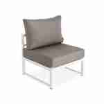 5-seater garden sofa set - Stratum - Anthracite frame, Beige-brown cushions, 6 pieces in aluminium, thick cushions, modular design - Stratum - White/Beige-brown Photo3