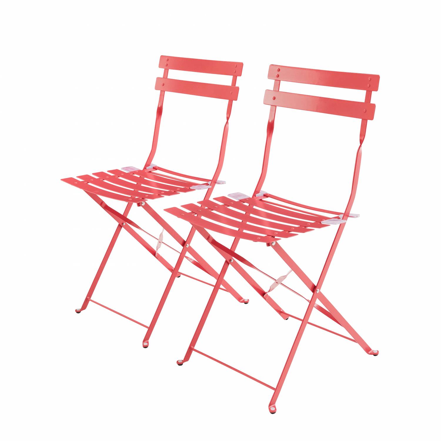 sedie giardino pieghevoli 2pz rosso  | sweeek
