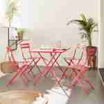 Set mit 2 klappbaren Gartenstühlen - Emilia Himbeerrot - Pulverbeschichteter Stahl Photo2