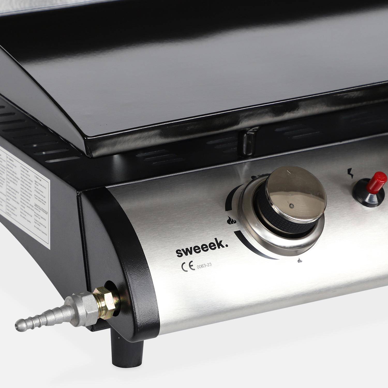 Bakplaat 2 branders - Porthos - 5 kW, barbecue, buitenkeuken, geëmailleerde plaat, roestvrij staal,sweeek,Photo4