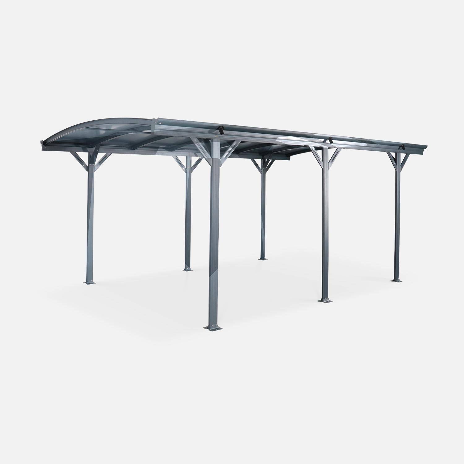 Carport van 15m² van antraciet aluminium en polycarbonaat, Le Mans 5x3m, afdak auto 500x300x220cm,sweeek,Photo4