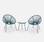 Set mit 2 eiförmigen ACAPULCO-Sesseln mit Beistelltisch - entenblau - Sessel im Retro-Design | sweeek
