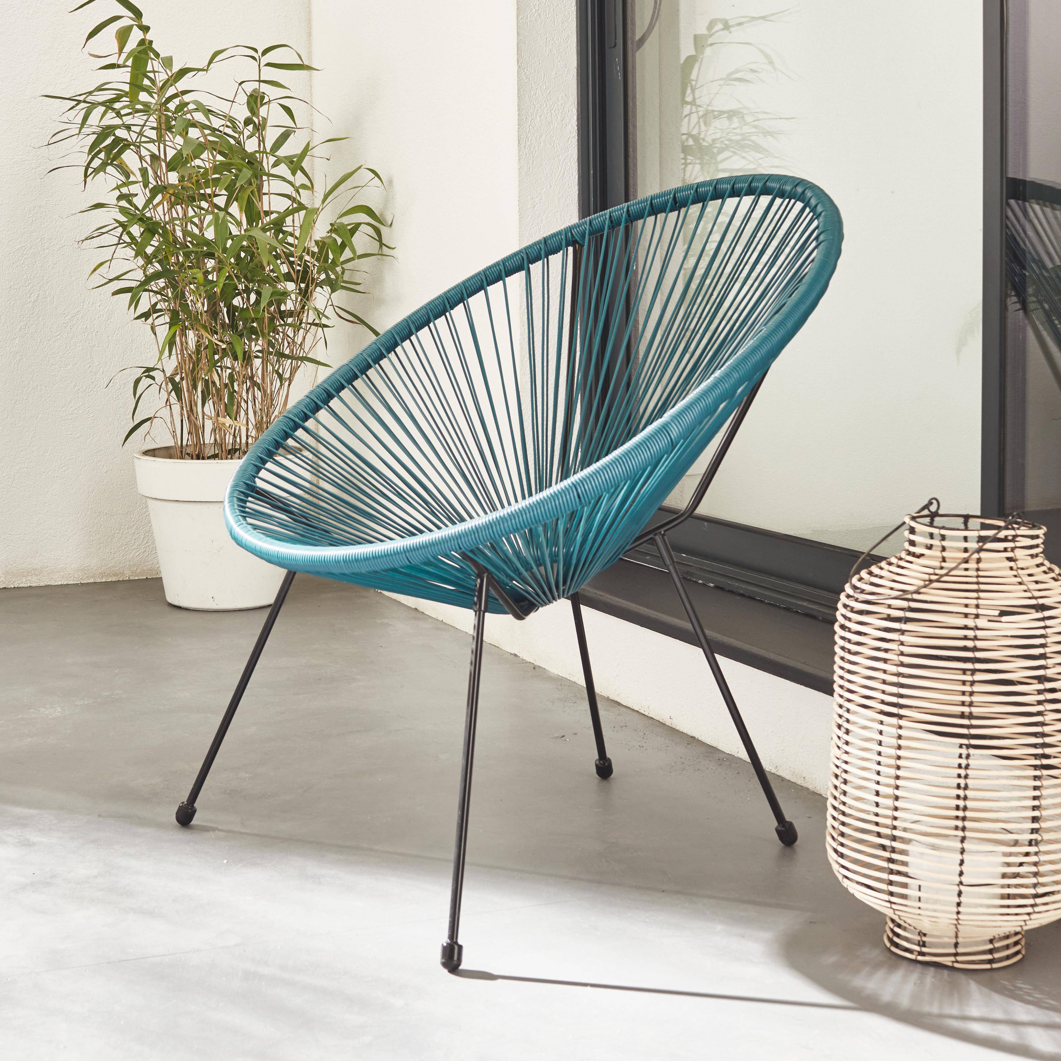 Egg designer string chair - PVC designer string chair - Acapulco - Duck Blue,sweeek,Photo1