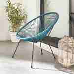Egg designer string chair - PVC designer string chair - Acapulco - Duck Blue Photo1