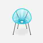 ACAPULCO stoel ei-vormig - Turkoois- Stoel 4 poten retro design, plastic koorden, binnen/buiten Photo3