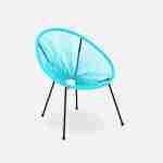 ACAPULCO stoel ei-vormig - Turkoois- Stoel 4 poten retro design, plastic koorden, binnen/buiten Photo2