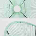 Fauteuil ACAPULCO forme d'oeuf -Vert d'eau - Fauteuil 4 pieds design rétro, cordage plastique, intérieur / extérieur Photo4