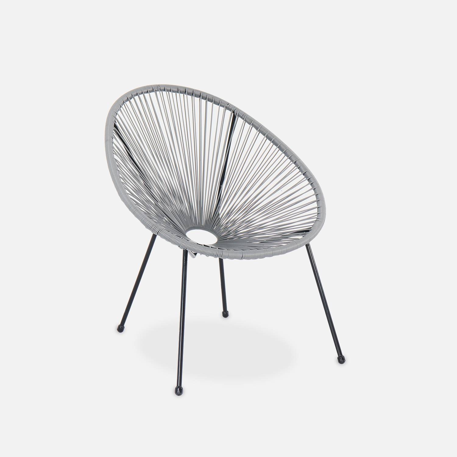 Egg designer chair - PVC designer string chair, Grey | sweeek