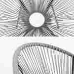 ACAPULCO eiförmiger Sessel - Dunkelgrau - 4-beiniger Sessel im Retro-Design, Kunststoffschnur, innen / außen Photo4