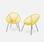 Lot de 2 fauteuils design Oeuf - Acapulco Jaune - Fauteuils 4 pieds design rétro, cordage plastique, intérieur / extérieur | sweeek