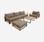Gartengarnitur aus Holz 5 Sitze - Mendoza - taupefarbene Kissen, Sofa, Sessel und Couchtisch aus Akazie | sweeek