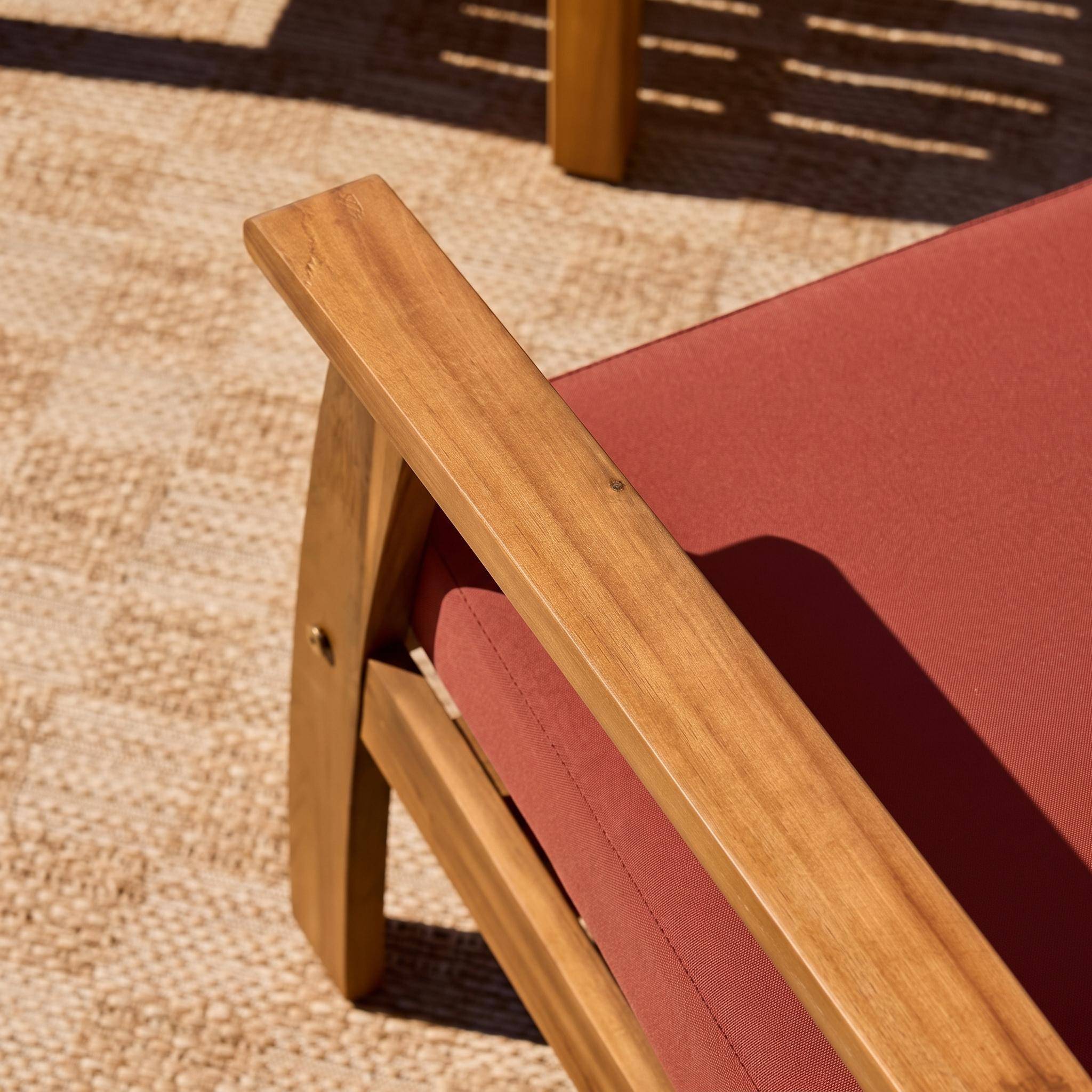 Salotto da giardino in legno, 4 posti, Ushuaia, Marrone naturale, 123x82.7x74.6 cm Photo4