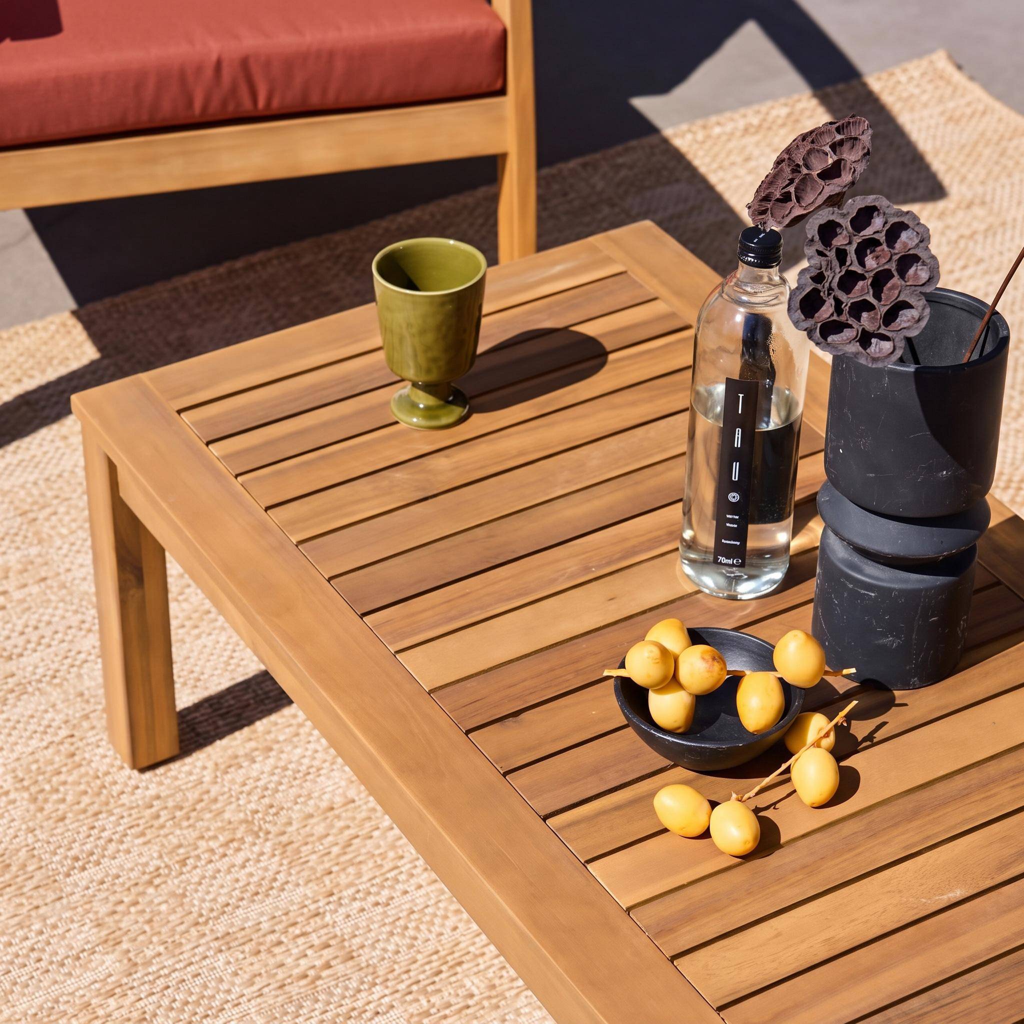 Salotto da giardino in legno, 4 posti, Ushuaia, Marrone naturale, 123x82.7x74.6 cm Photo3