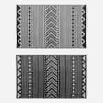 Tapete de exterior 120x180cm BAMAKO - Retangular, padrão étnico preto / bege, jacquard, reversível, interior / exterior Photo2