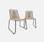 Lot de 2 chaises de jardin en corde BRASILIA, beige, empilables, extérieur | sweeek