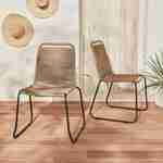 Lot de 2 chaises de jardin en corde BRASILIA, beige, empilables, extérieur Photo1