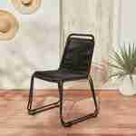 Set di 2 sedie da giardino in corda BRASILIA, nere, impilabili, per esterni Photo2