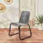 Set mit 2 BRASILIA Gartenstühlen aus Seil, hellgrau, stapelbar, draußen Photo2