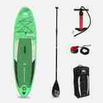Sup, Paddle surf inflável, verde 9'10 '', mochila de transporte + insuflador + remo extensível + coleira Photo1