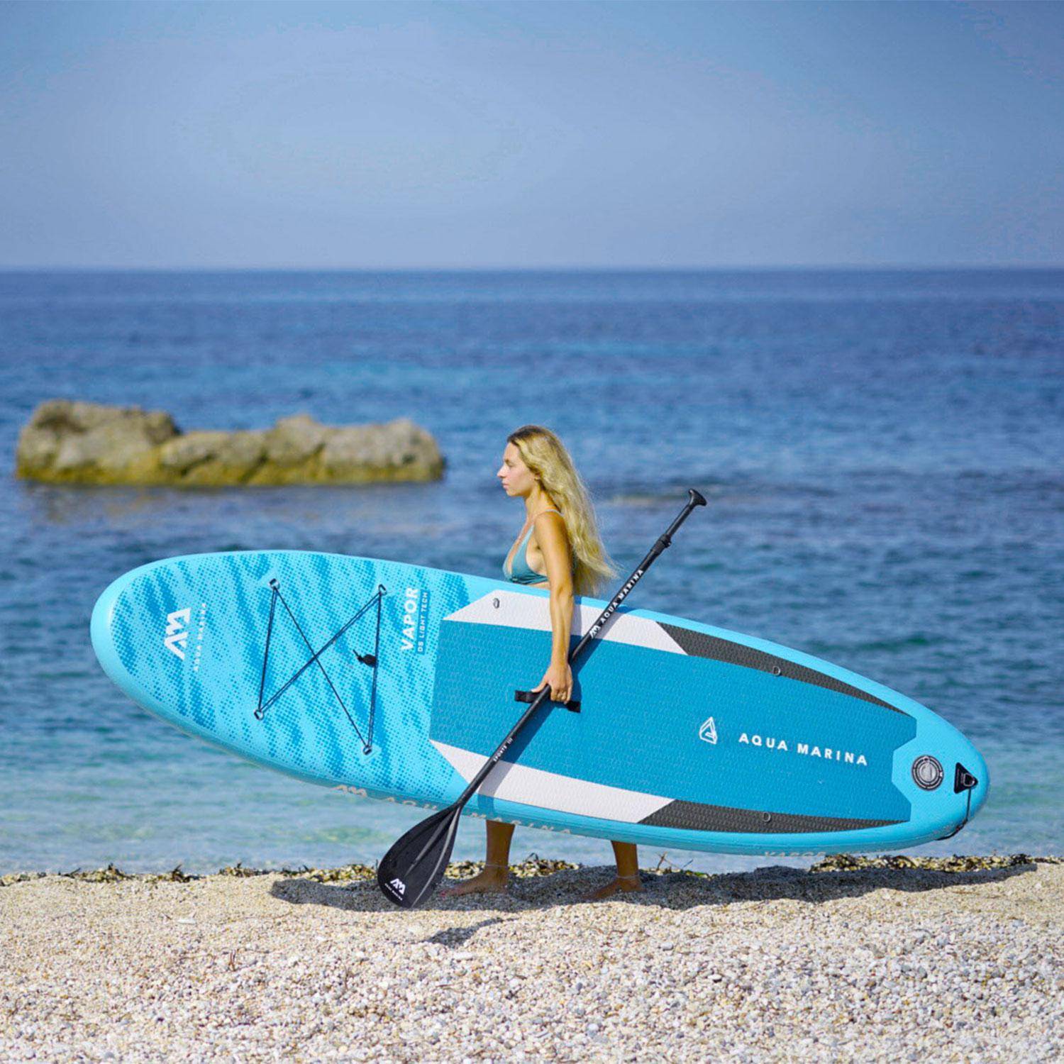 Pack stand up paddle gonflable Vapor 10'4" avec pompe haute pression double action, pagaie, leash et sac de rangement inclus Photo9